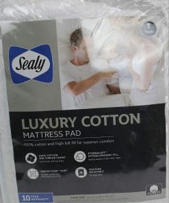 Colchoneta Ajustada de Algodón de Lujo Sealy, Queen Blanco