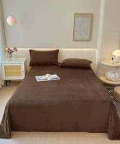 Juego de Sábanas de Franela de Felpa Sólida Pangzi, Suave y