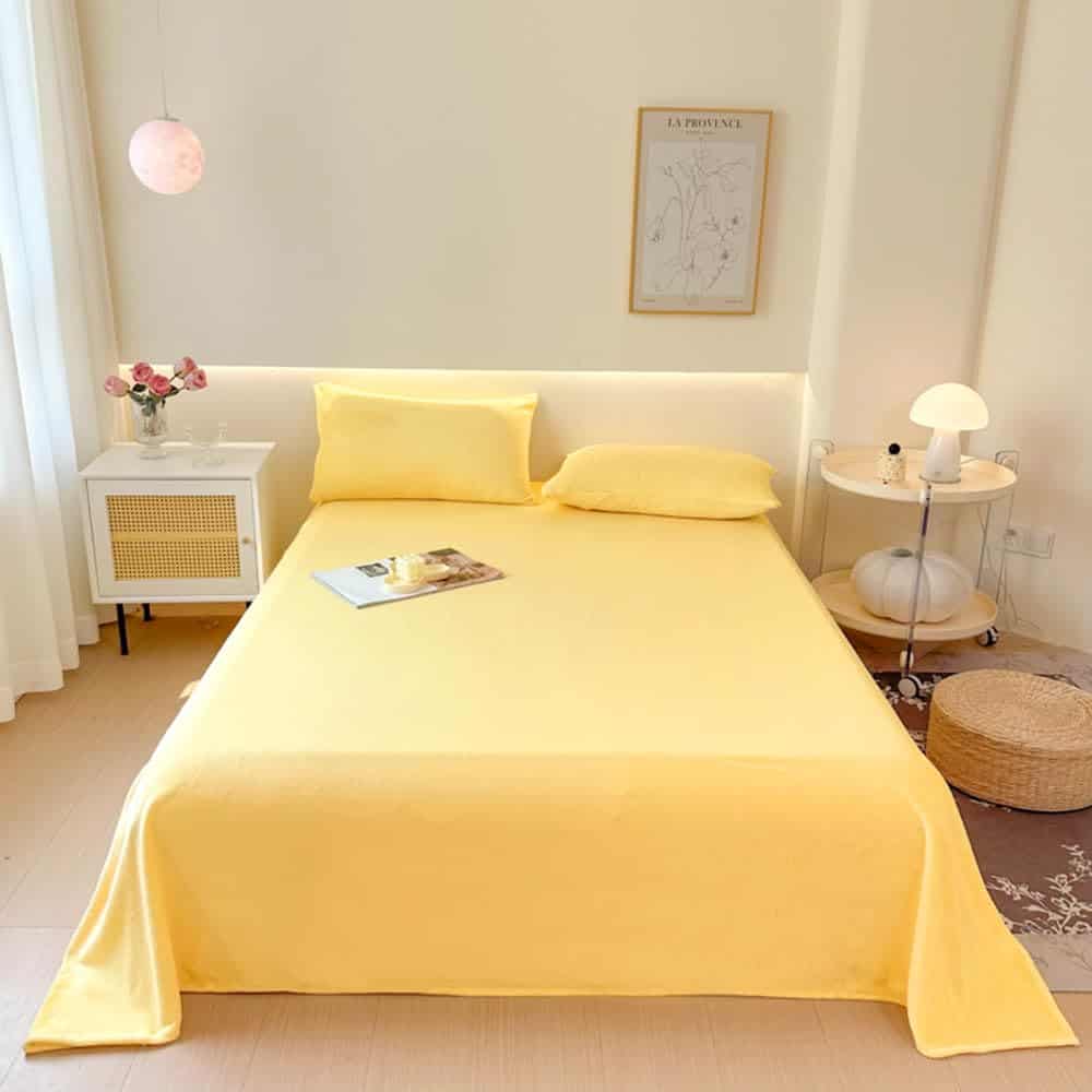 Juego de sábanas de franela sólida Pangzi, suave y