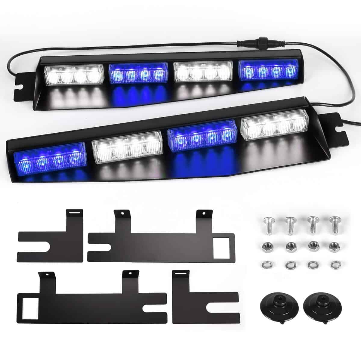 ASPL 32LED Luces de Visera 26 Patrones de -Azul/Blanco/Azul/