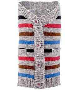 Suéter azul a rayas con cuello en V de The Worthy Dog para