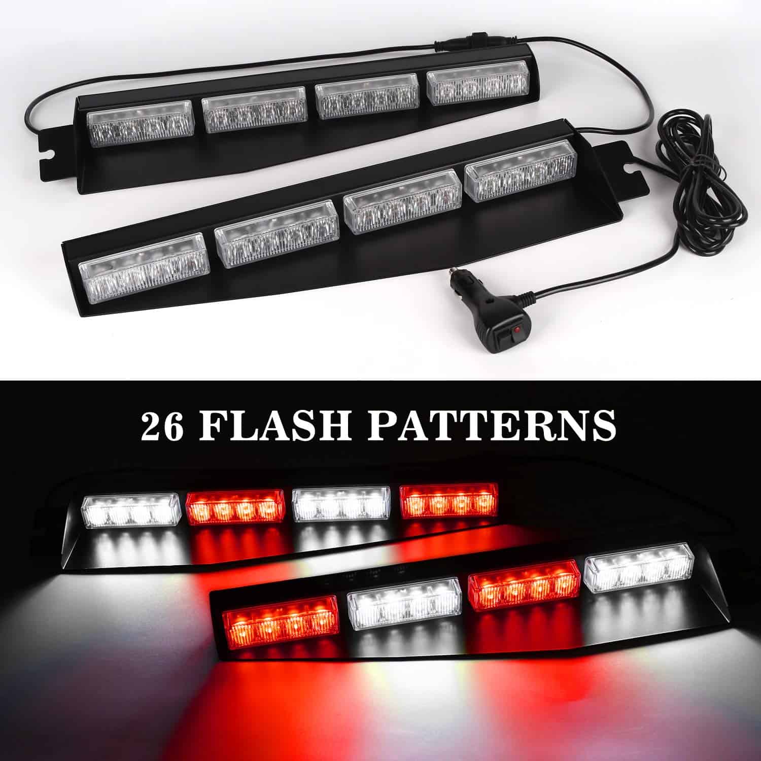 ASPL 32LED Luces de Visera 26 Patrones de -Rojo/Blanco - Imagen 3