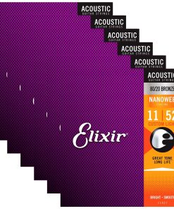 Paquete de 6 Cuerdas de Guitarra Acústica Elixir 11027 Nano