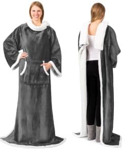 PAVILIA Manta con Mangas y Bolsillo de Sherpa, Abrazable