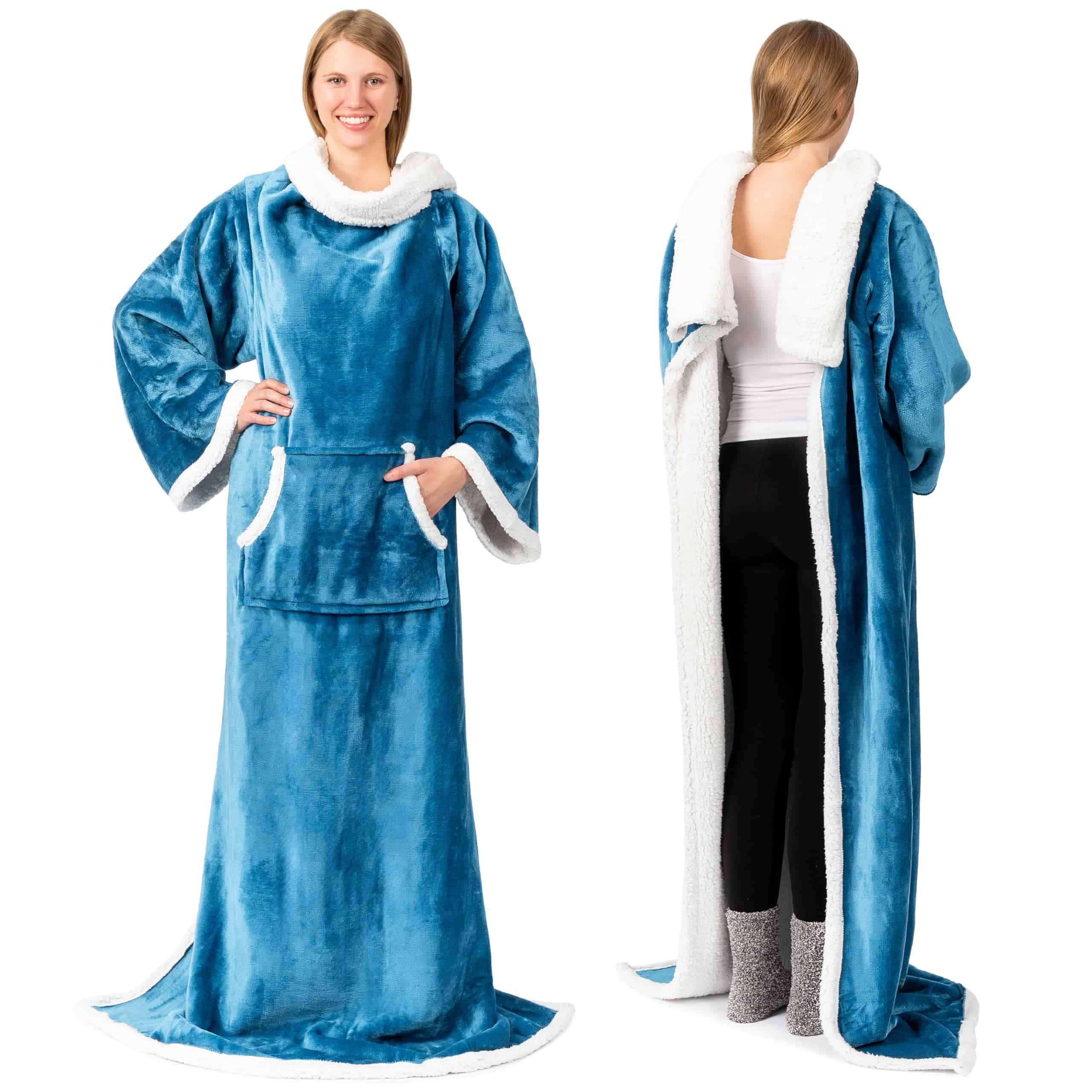 Manta Sherpa PAVILIA con Mangas y Bolsillo, Envoltura