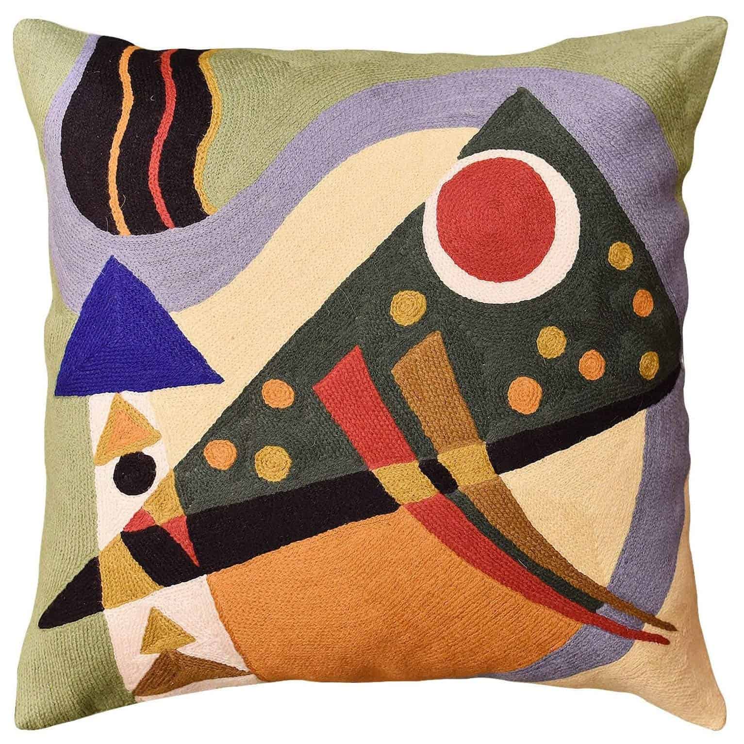 Funda de almohada moderna Kashmir Designs Kandinsky |