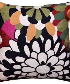 Funda de cojín floral de margaritas negras Funda de