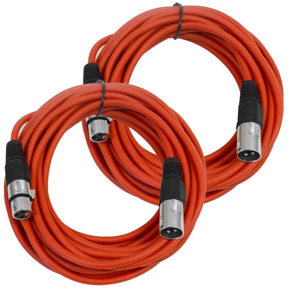 Par de Cables de Micrófono XLR Macho a Hembra de 25 Pies en