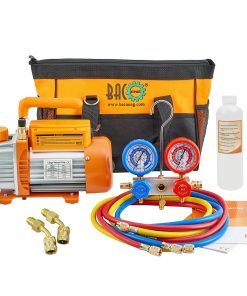 BACOENG 3.6CFM Bomba de Vacío y Juego de Manómetros - Kit