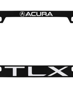 Portaplacas de metal recubierto en negro con logotipo Acura