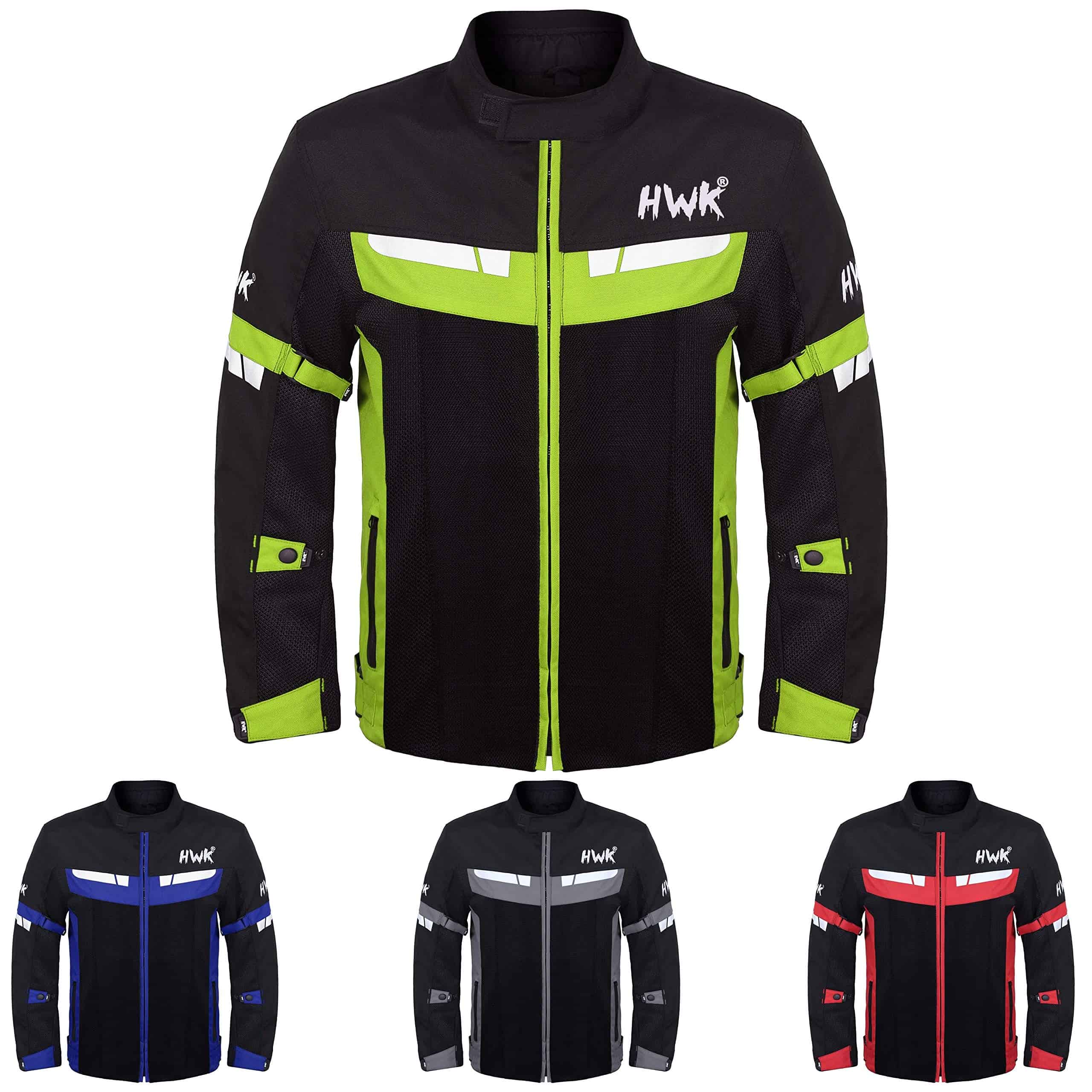Chaqueta de moto de malla HWK para -Verde