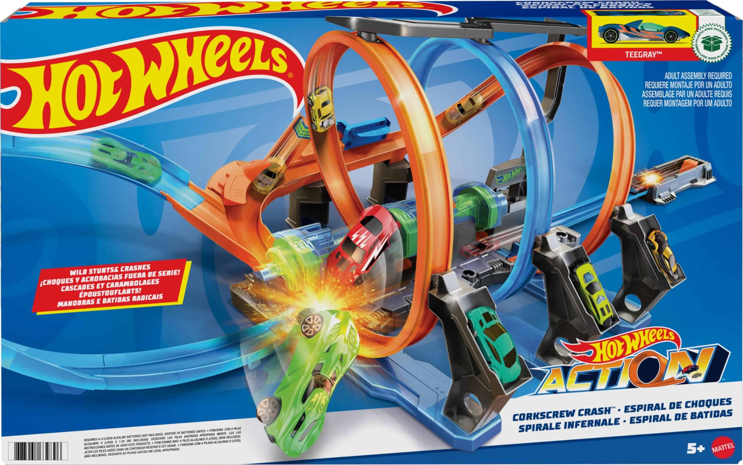 Hot Wheels Juego de Pista de Autos de Juguete, Corkscrew - Imagen 7