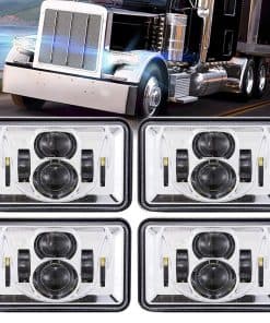 Faros LED Rectangulares BICYACO 4 PCS DOT 4x6 Pulgadas de