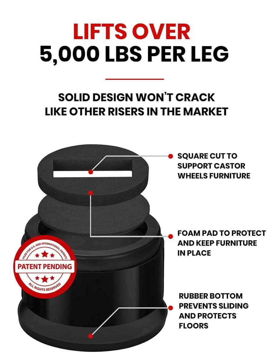 Elevadores de cama apilables de iPrimio, Para Ruedas, - Imagen 6