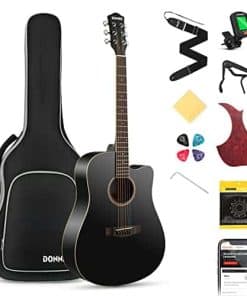 Kit de guitarra acústica Donner Black para principiante