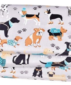 J-pinno Juegos de sábanas para Niños Gemelo Gris con Perros