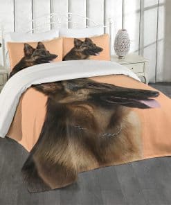 Colcha Lunarable Pastor Alemán, Foto de Primer Plano de un