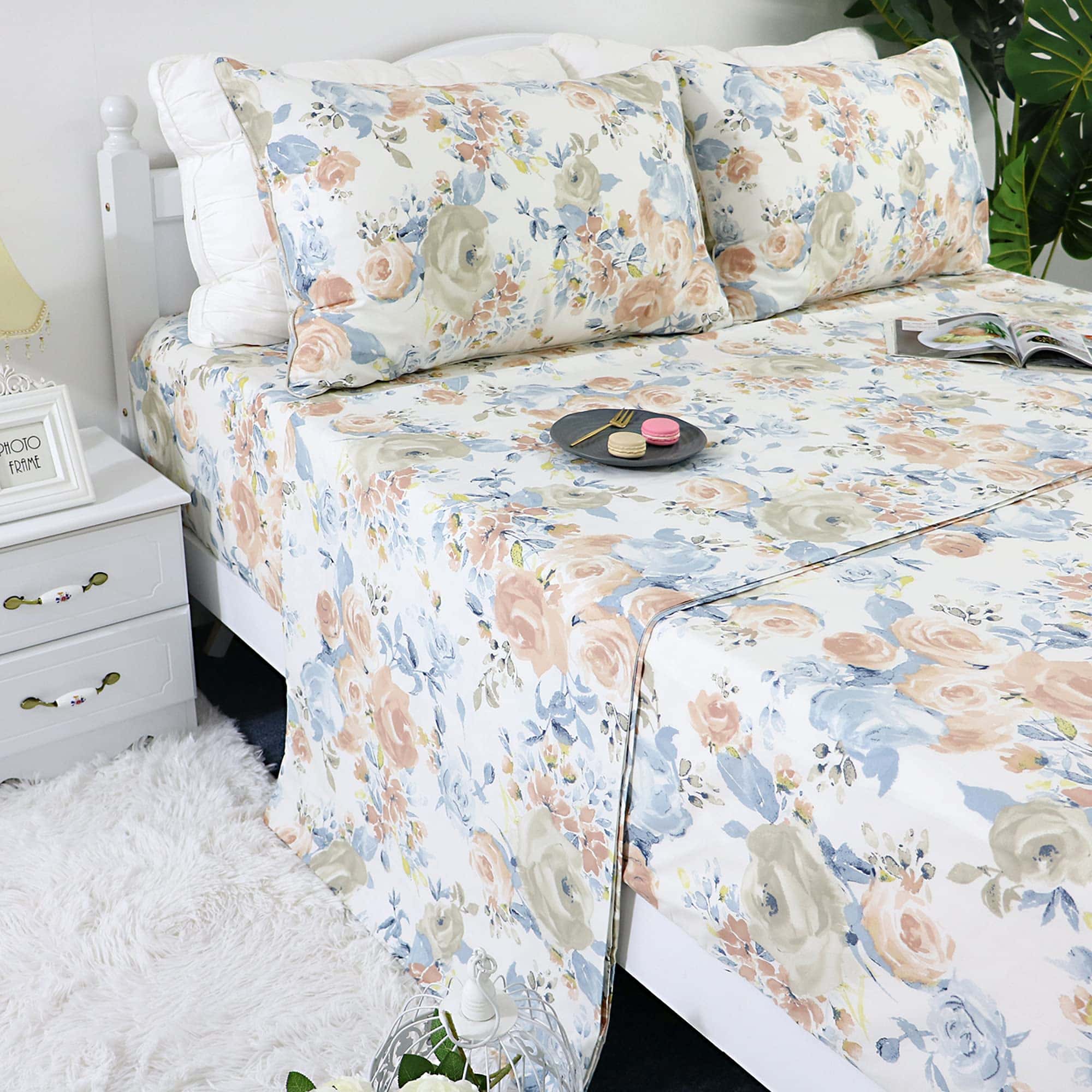 Juego de Ropa de Cama Vintage para Princesa Niñas King 4 - Imagen 3