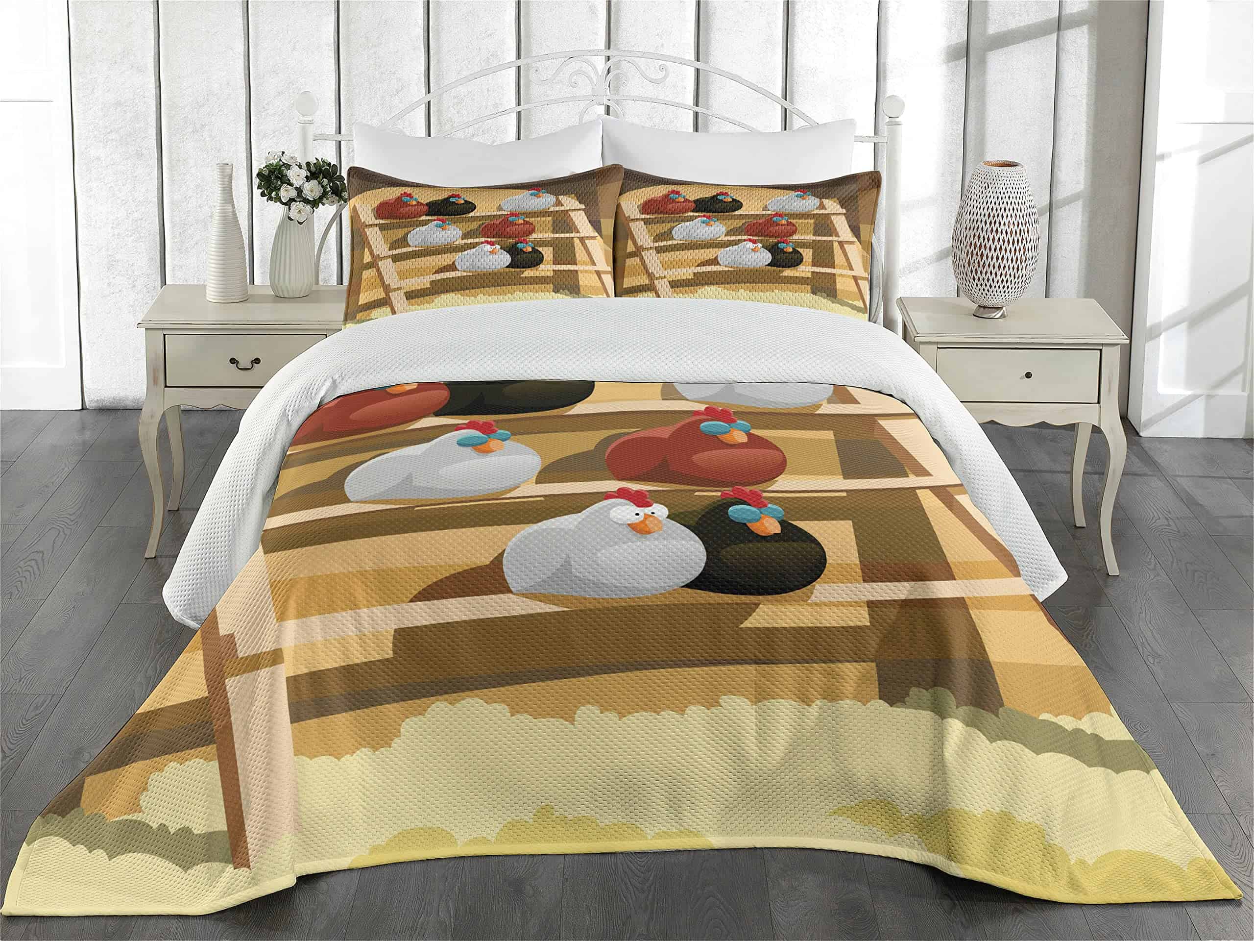 Colcha Lunarable con Diseño de Animales de Gallinas - Imagen 3