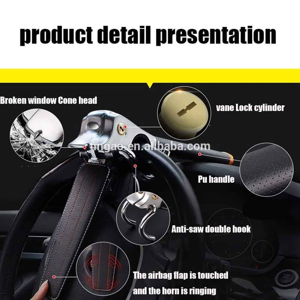 Bloqueo de Volante de Coche, Bloqueo de Seguridad Antirrobo - Imagen 7