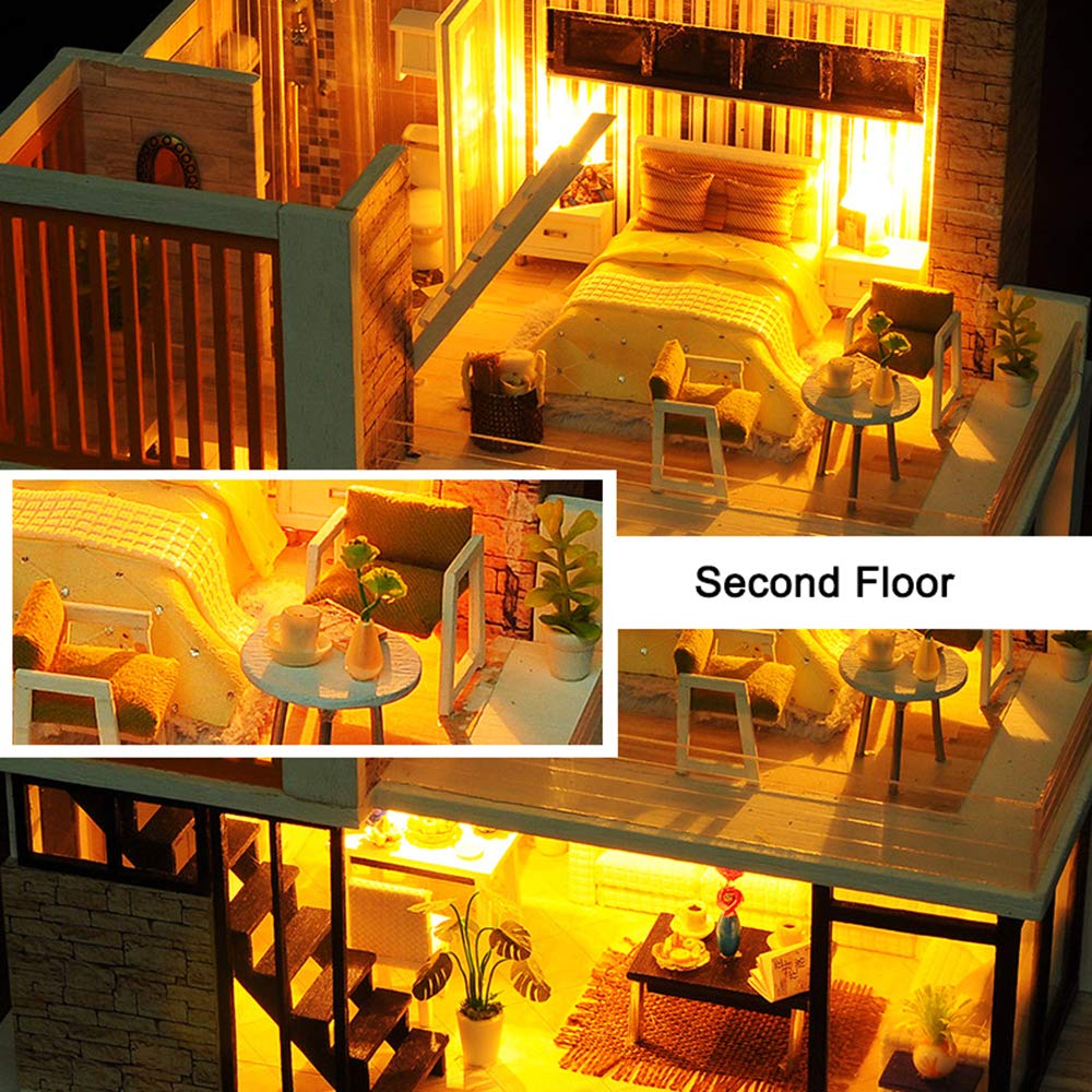 Casa de muñecas en miniatura Spilay con muebles, Kit de - Imagen 8