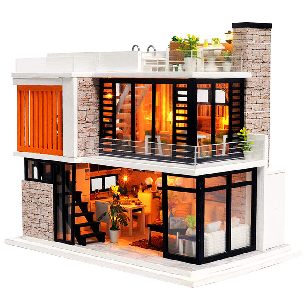 Casa de muñecas en miniatura Spilay con muebles, Kit de
