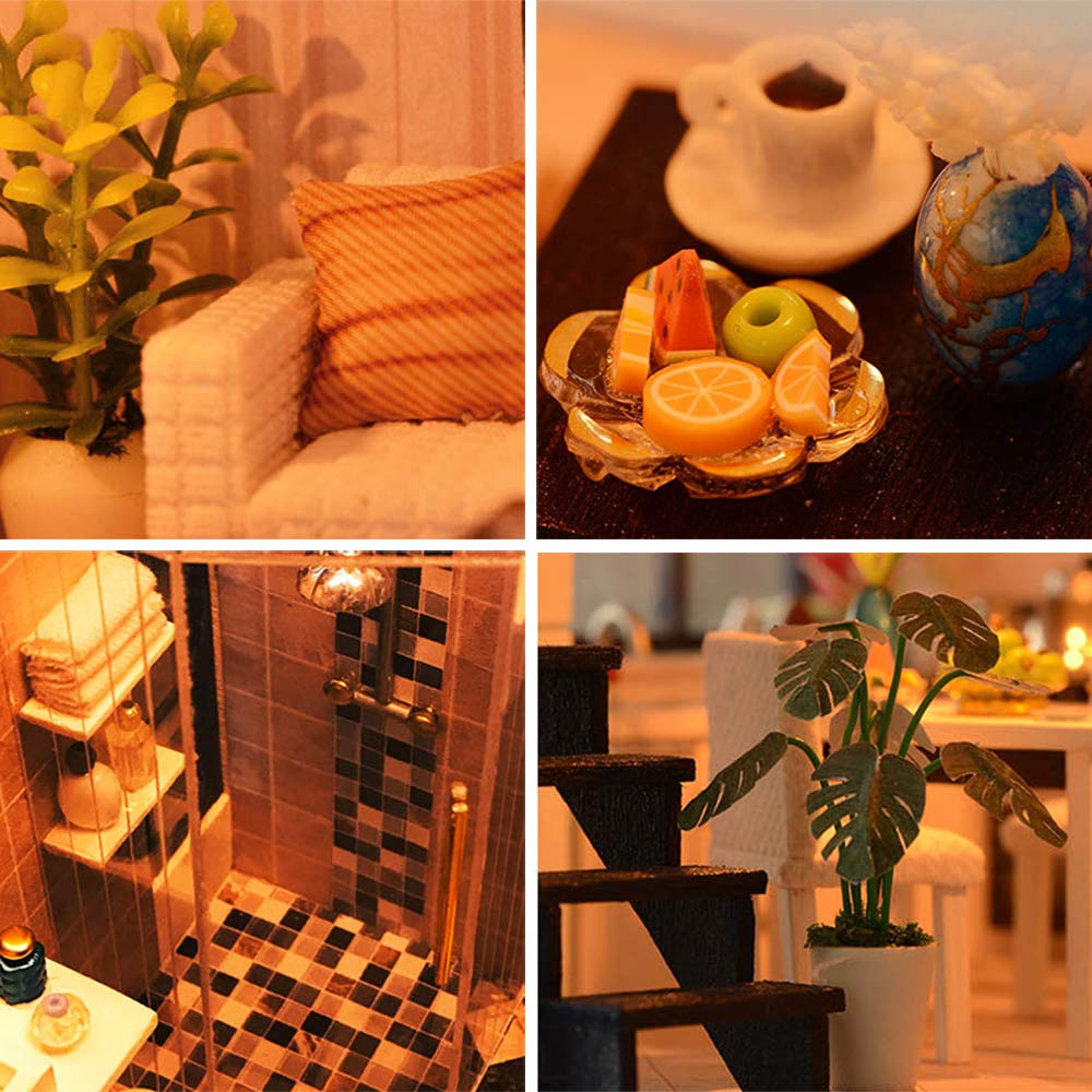 Casa de muñecas en miniatura Spilay con muebles, Kit de - Imagen 7