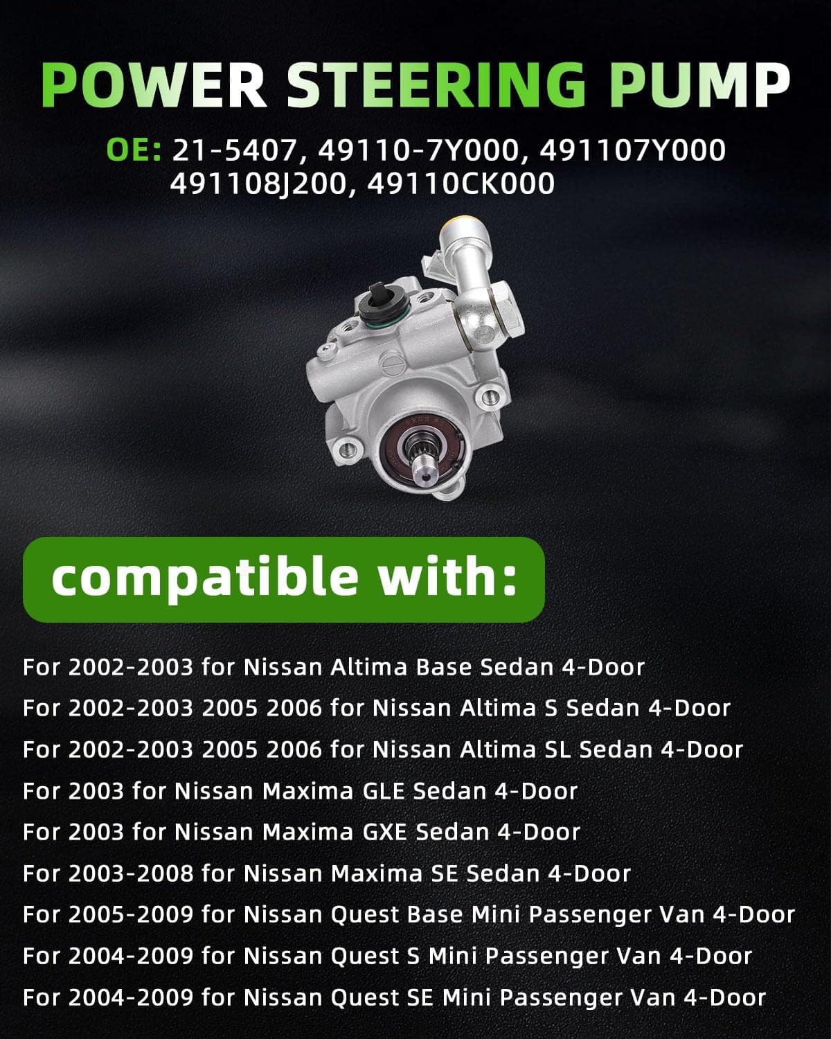 Bomba de Dirección Asistida SCITOO Compatible con 2002-2006 - Imagen 3