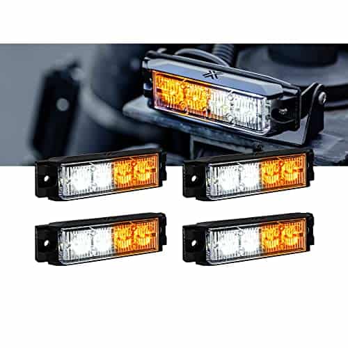 4pc NanoFlare 4" 4W Luz Estroboscópica LED ÁMBAR BLANCO