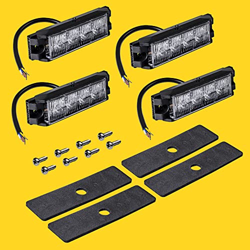 4pc NanoFlare 4" 4W Luz Estroboscópica LED ÁMBAR BLANCO - Imagen 9