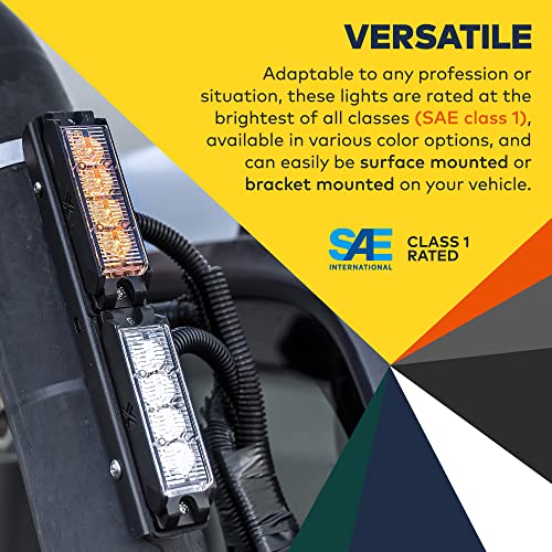 4pc NanoFlare 4" 4W Luz Estroboscópica LED ÁMBAR BLANCO - Imagen 5