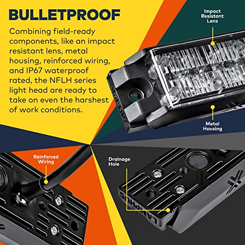 4pc NanoFlare 4" 4W Luz Estroboscópica LED ÁMBAR BLANCO - Imagen 6