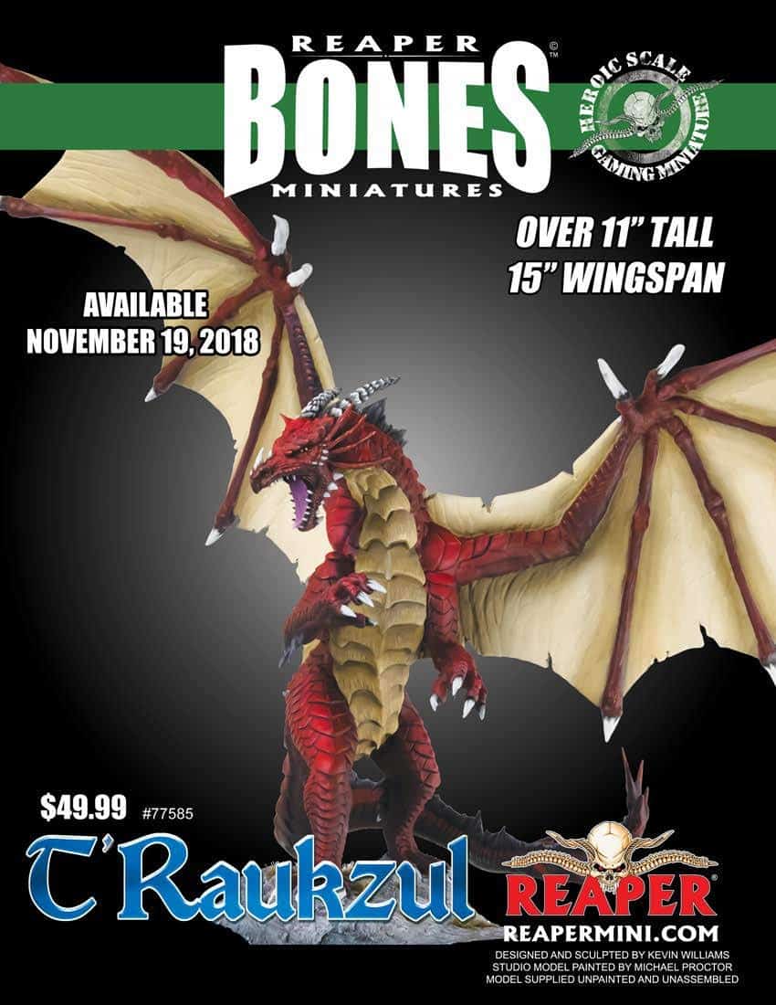 Dragón Traukzul: Escala Heroica: Miniatura de Bones