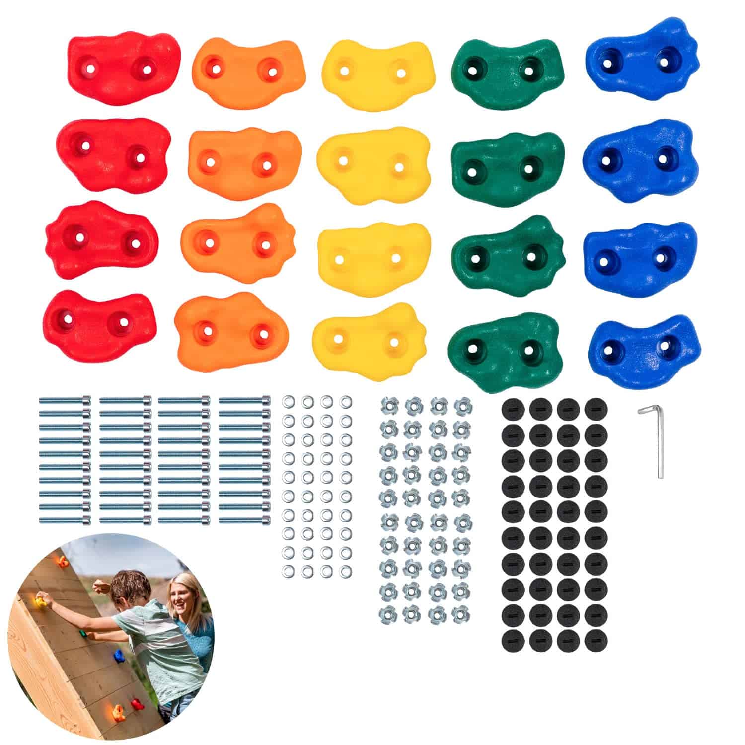 Squirrel Products Kids Rock Climbing Holds Indoor & Outdoor