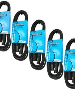 Paquete de 5 Cables de Micrófono XLR Macho a Hembra