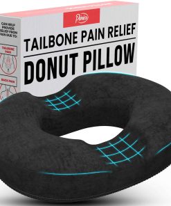 Cojín de Rosquilla, Alivio del Dolor de Coxis, -Negro
