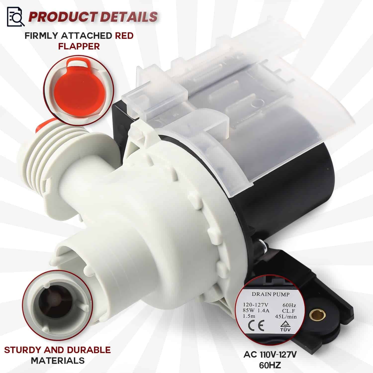 Kit de bomba de drenaje para lavadora Lifetime Electrolux - Imagen 5