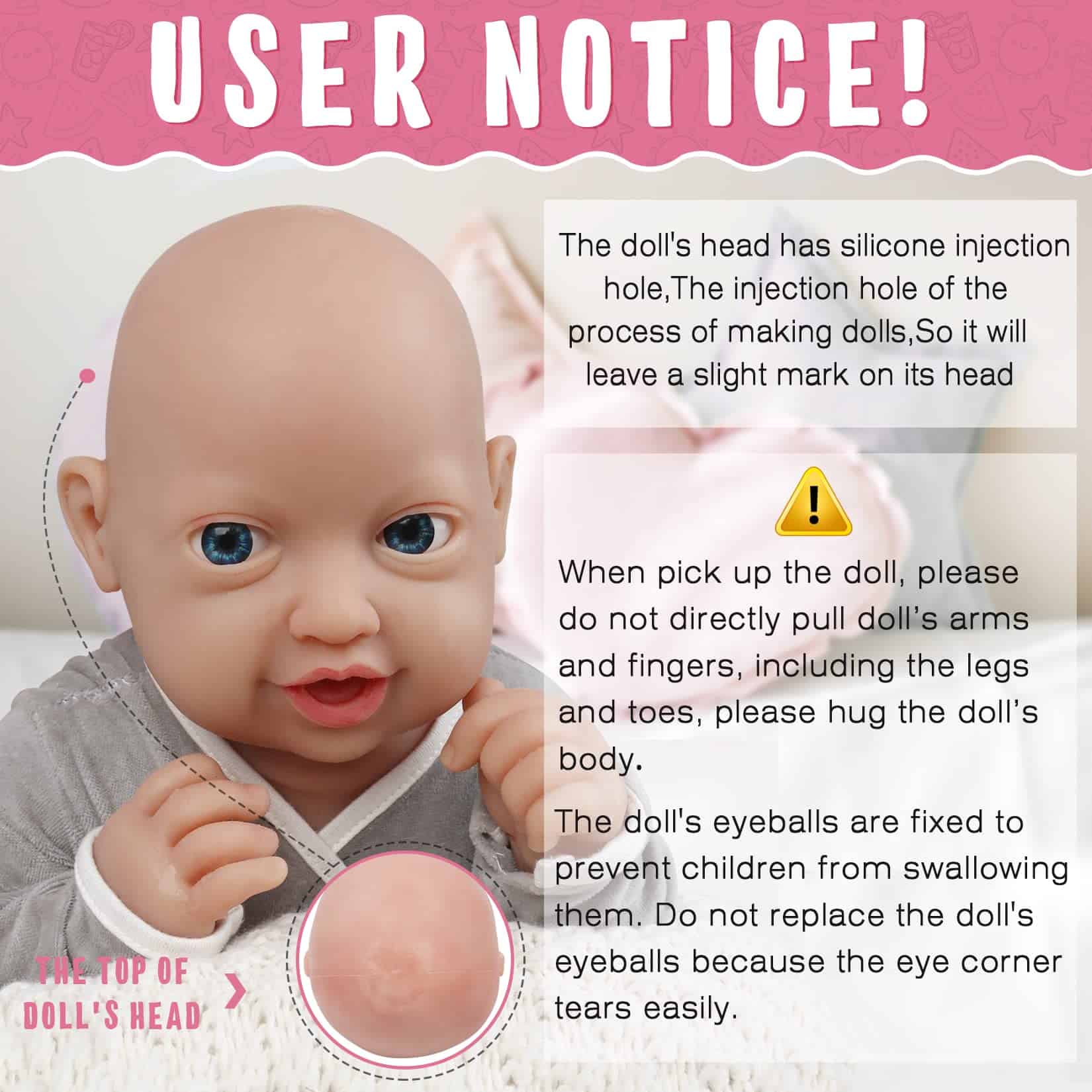 Vollence 23" Muñeco de Bebé de Silicona Platino - Cuerpo - Imagen 5