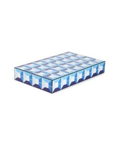 Set de Backgammon Sorrento de Jonathan Adler, Azul/Blanco,