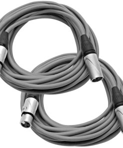 Seismic Audio - SAXLX-25Gray-2Pack - Pack de 2 cables de