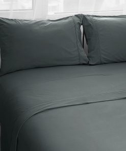 Juego de sábanas de franela de bolsillo -Gris carbón