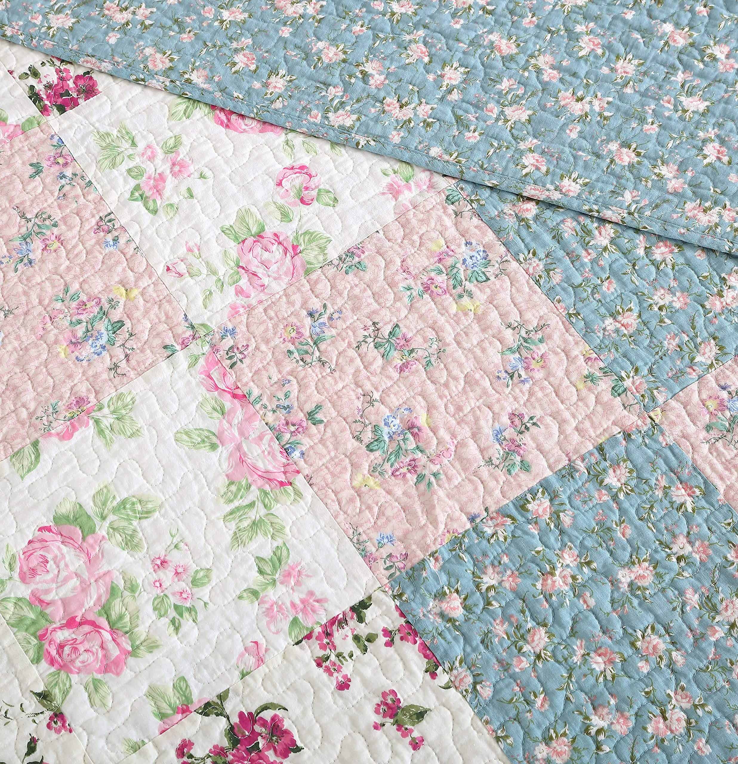 Juego de Edredón Reversible de Patchwork Floral Jolie de la - Imagen 8