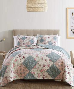 Juego de Edredón Reversible de Patchwork Floral Jolie de la