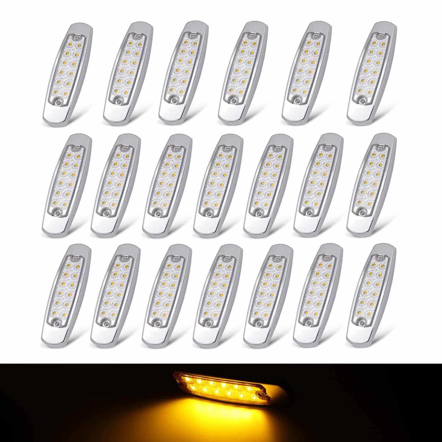 TMH 20 Pcs 6.5 Pulgadas Luces Marcadoras Laterales de Lente