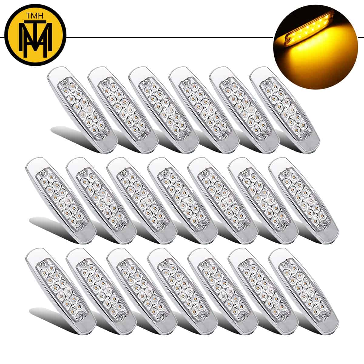 TMH 20 Pcs 6.5 Pulgadas Luces Marcadoras Laterales de Lente - Imagen 3