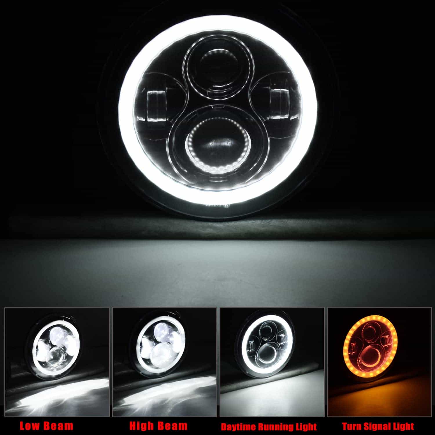 YEEGO DIRECT Faro LED para Motocicleta de 7 pulgadas con - Imagen 4