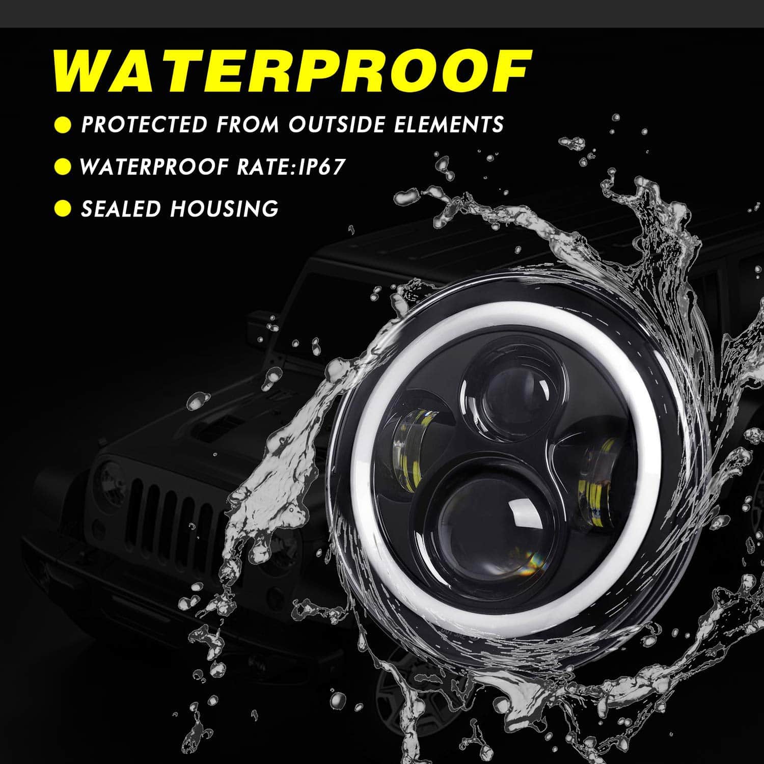 YEEGO DIRECT Faro LED para Motocicleta de 7 pulgadas con - Imagen 7