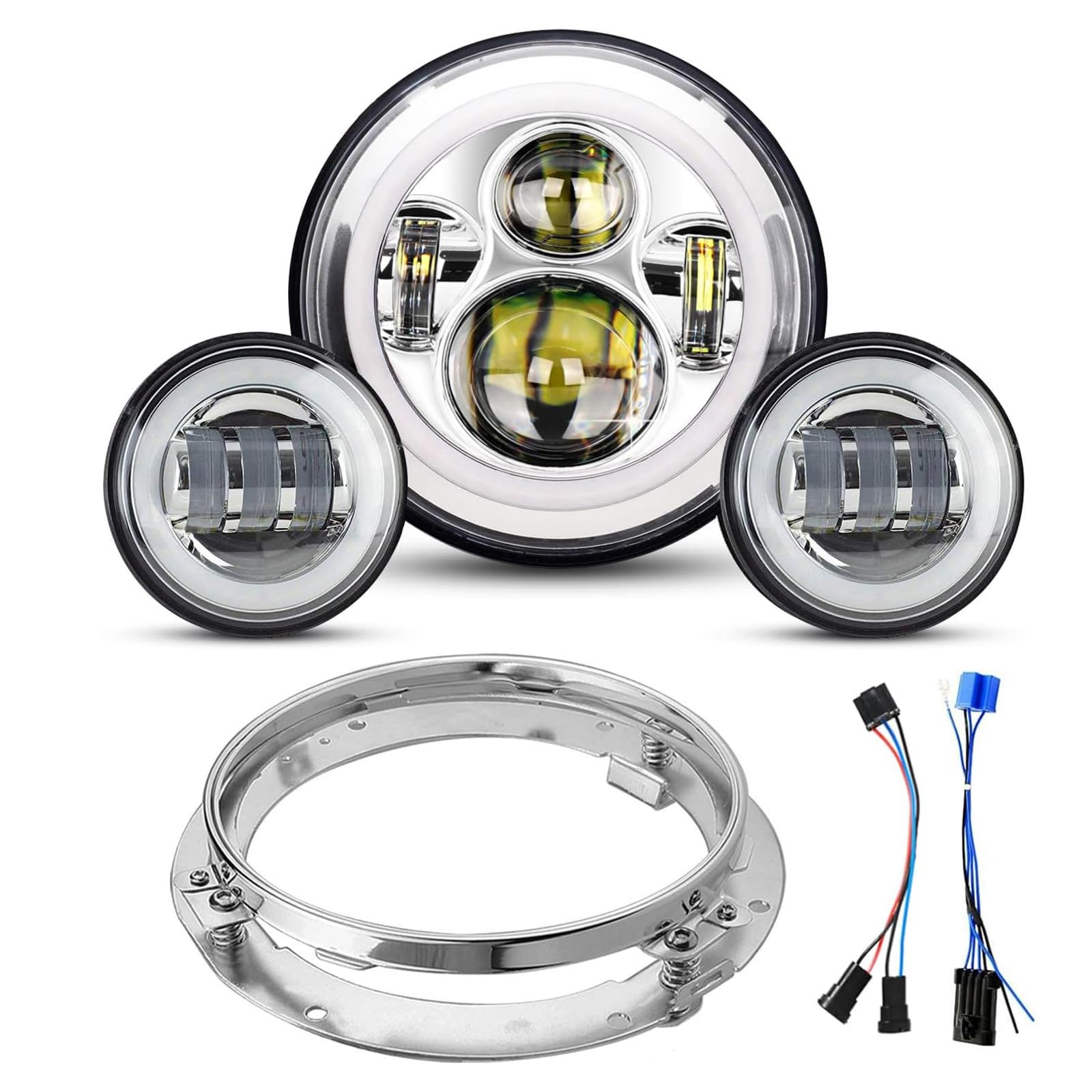 YEEGO DIRECT 7 pulgadas Motocicleta LED Faro -Plata