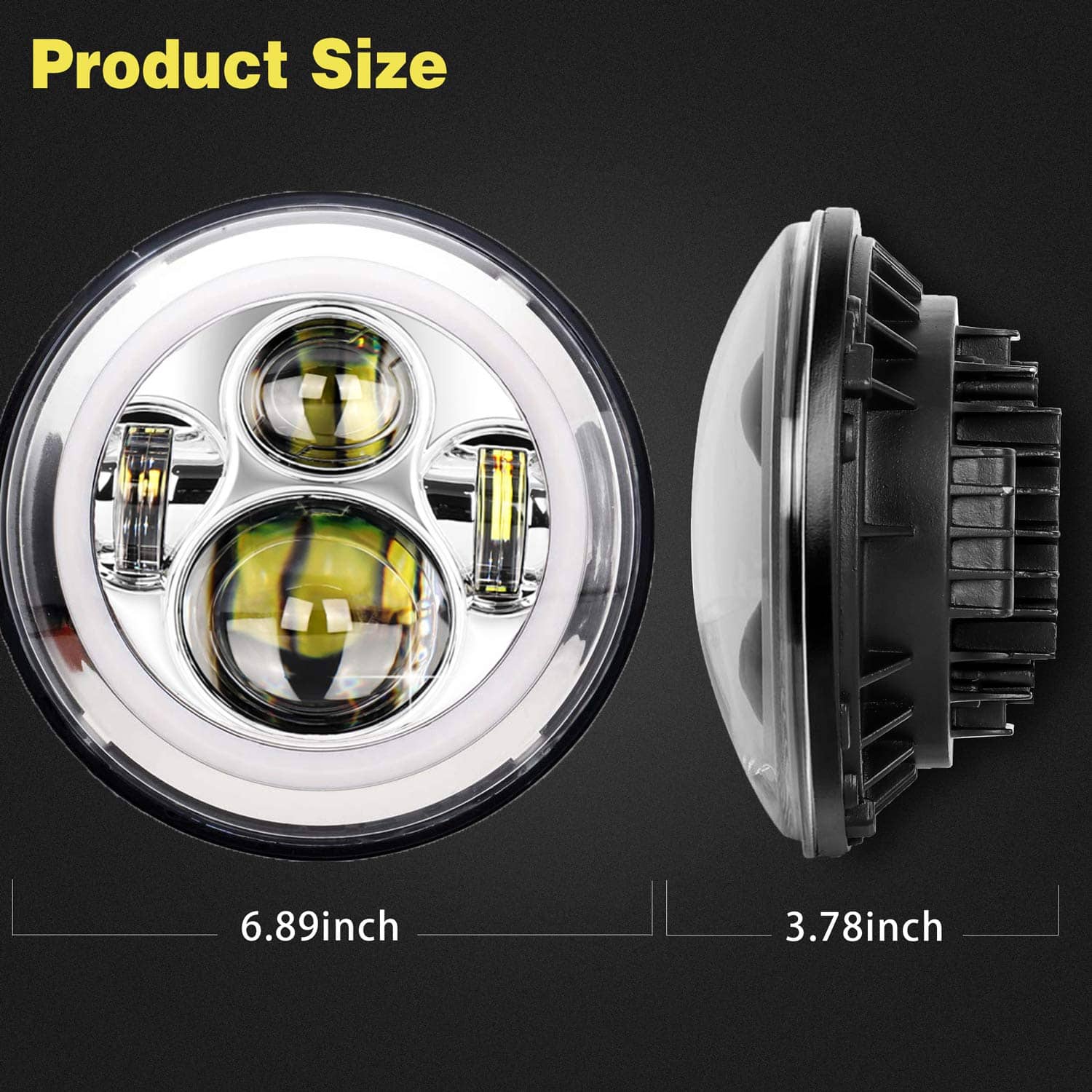 YEEGO DIRECT 7 pulgadas Motocicleta LED Faro -Plata - Imagen 7