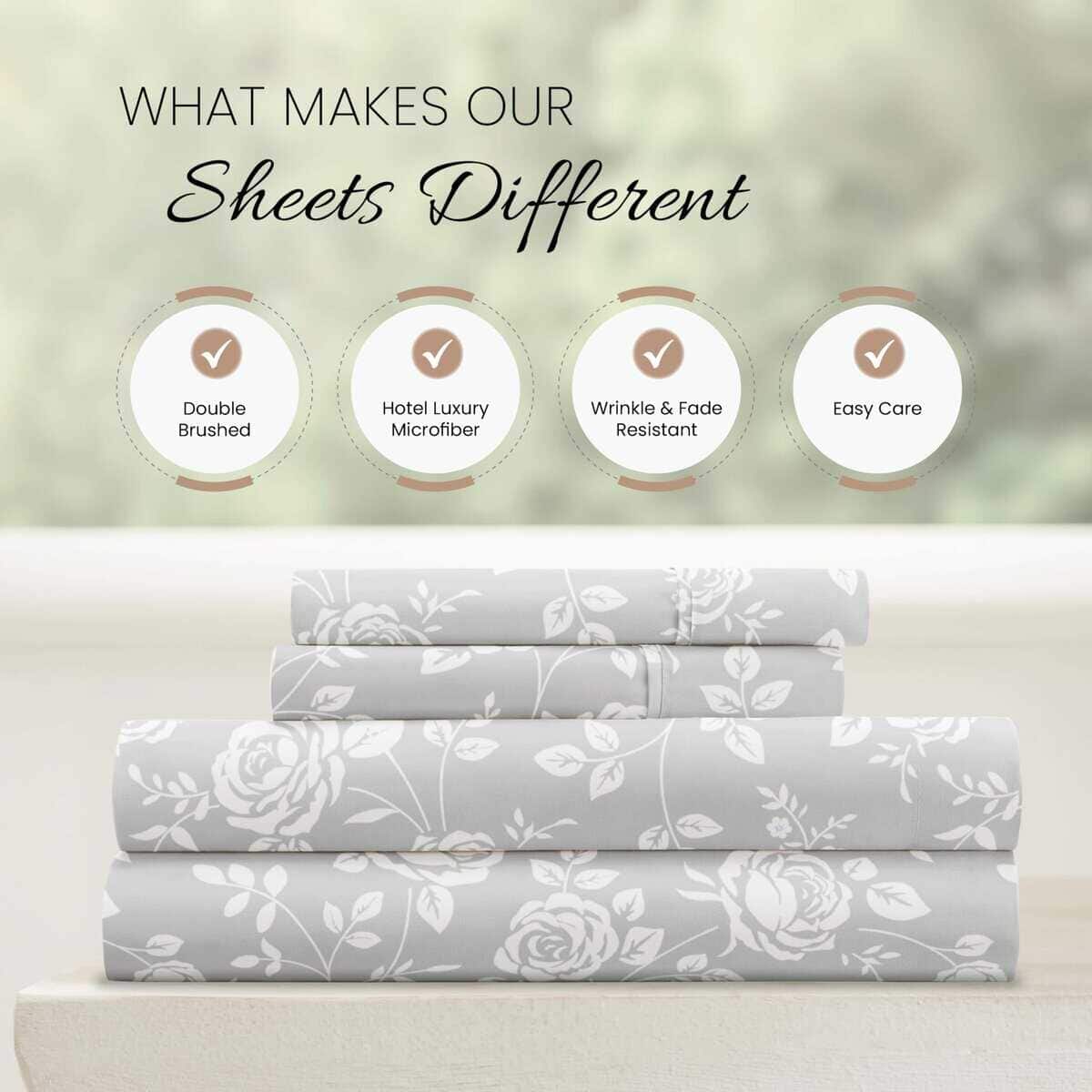 Juego de sábanas estampadas de microfibra con doble - Imagen 5